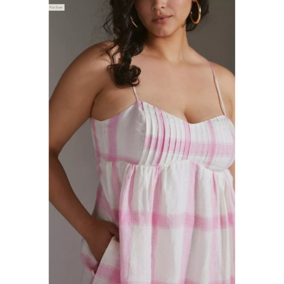 Anthropologie Maeve 100% Linen Tie-Back Maxi Dress - Picture 3 of 15